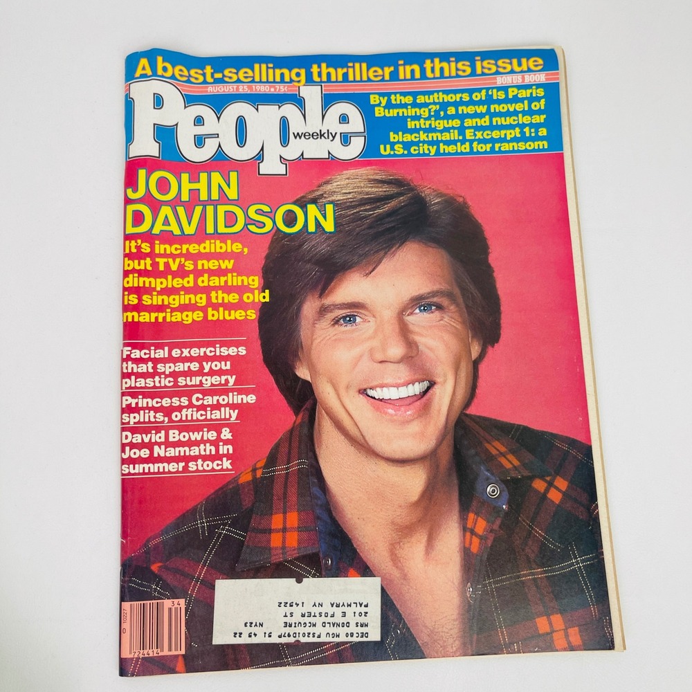 People Weekly Magazine August 25 1980 John Davidson David Bowie Joe Namath Good